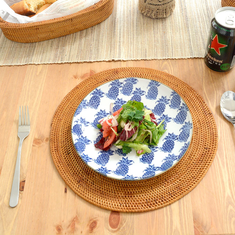 食器 皿 絵皿 プレート アジアンプレート パイナップル キッチン アジアン雑貨 バリ雑貨