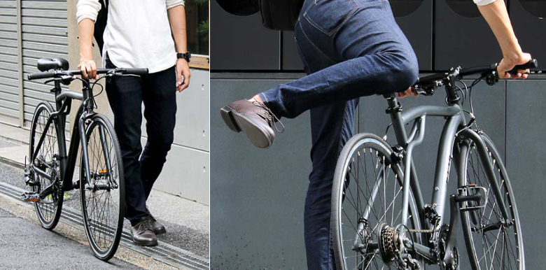 自転車 クロスバイク 街乗り アルミ シンプル グレー 21段変速