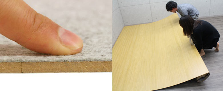 床にキズが付かないよう、裏に布を使用