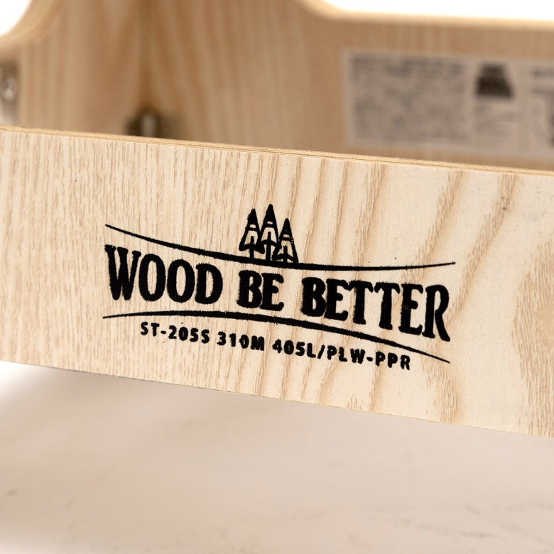 WOOD BE BETTER のロゴ刻印あり