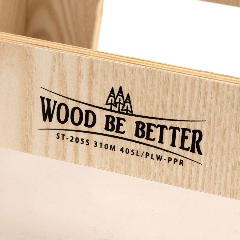 WOOD BE BETTER のロゴ刻印あり