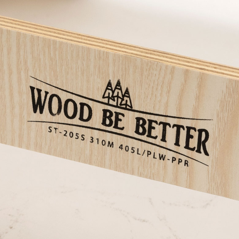 WOOD BE BETTER のロゴ刻印あり