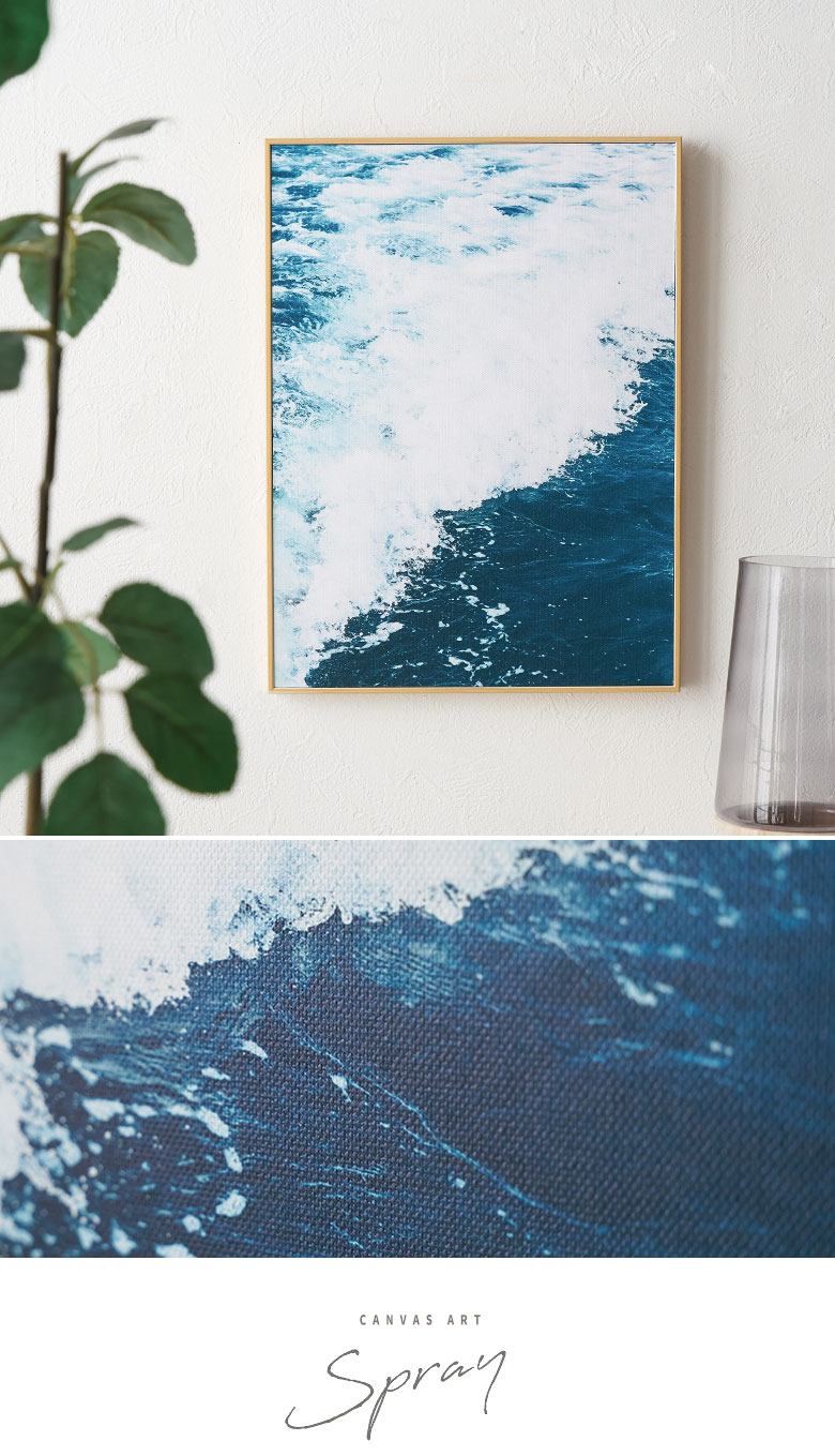 力強くも美しい海に魅了される spray/キャンバスアート