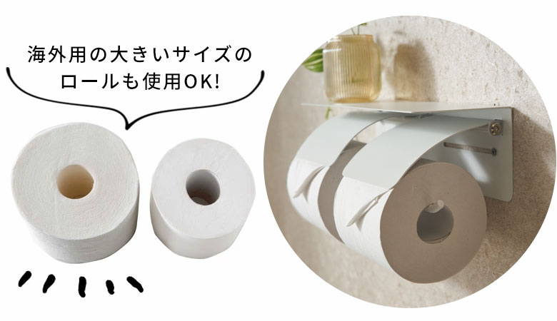 海外用の大きいサイズのロールも使用OK