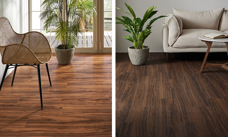 チークやオークなどの美しい木目が映える板目