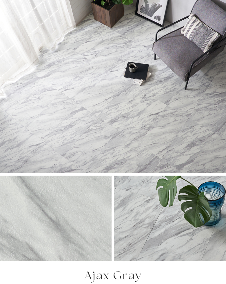 Ajax Gray ホワイト アイボリー グレー マーブル
