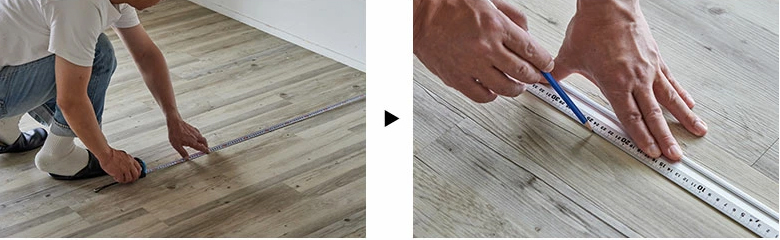 ボンド施工式フロアタイル接着剤での施工方法