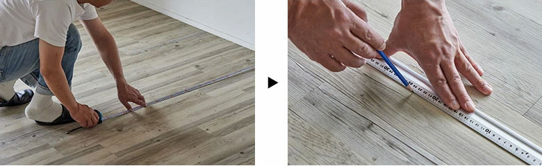 ボンド施工式フロアタイル接着剤での施工方法