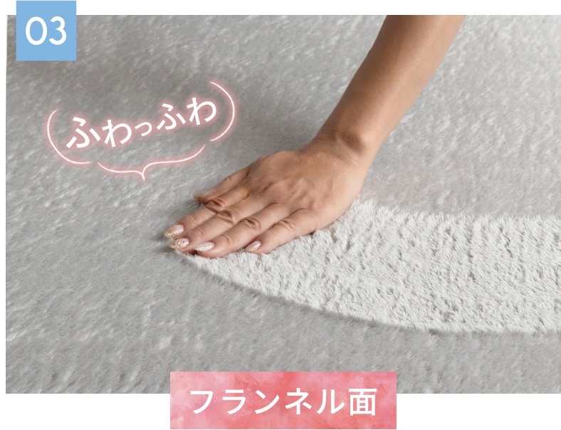 接触冷感面とフランネル面それぞれの足元使用イメージ