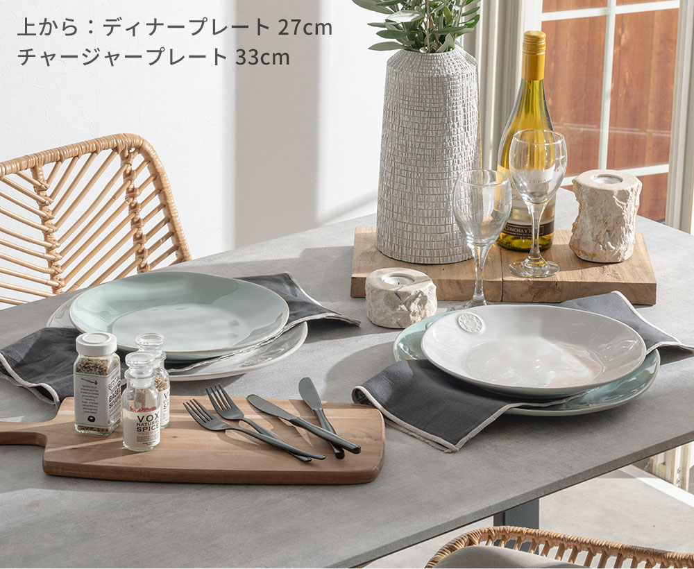 ホワイト ターコイズ デニムの3色を組み合わせたブレッドプレート
