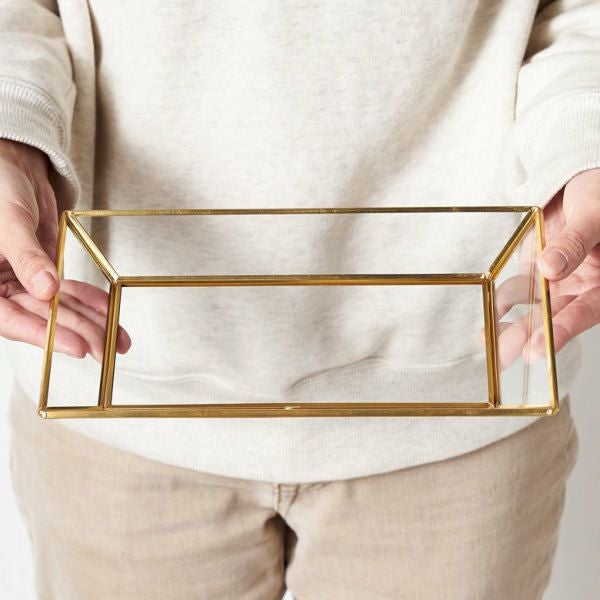 キャッシュトレー キャッシュ トレイ ガラス 真鍮 ゴールド GOLD 金 約