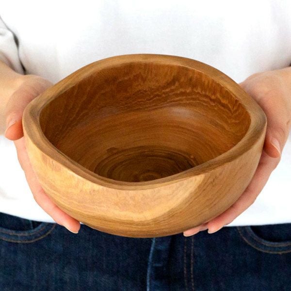 トレイ チークウッド 木製 ウッド ボウル Mサイズ ハンドメイド [11588