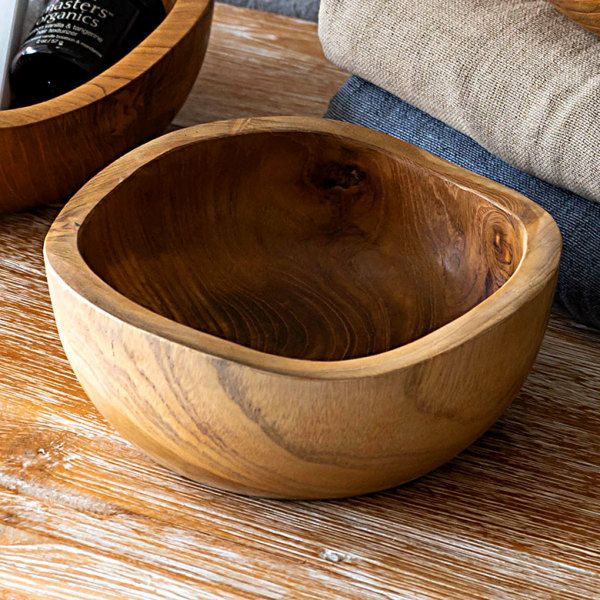 トレイ チークウッド 木製 ウッド ボウル Mサイズ ハンドメイド [11588