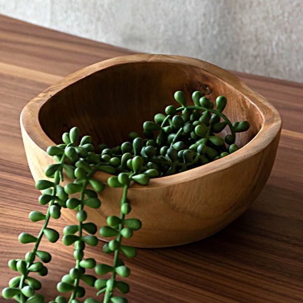 トレイ チークウッド 木製 ウッド ボウル Mサイズ ハンドメイド [11588