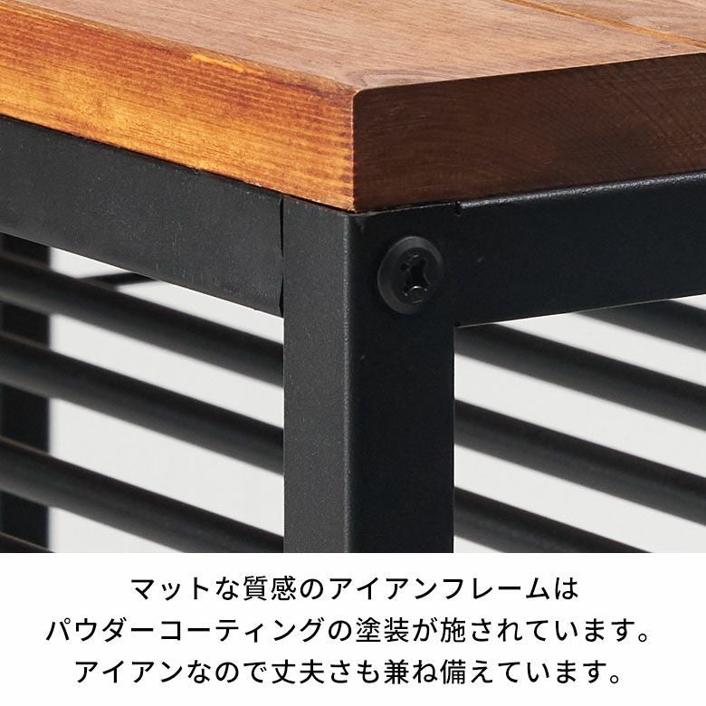 コーヒーテーブル ローテーブル アイアン フレーム テーブル ブラウン
