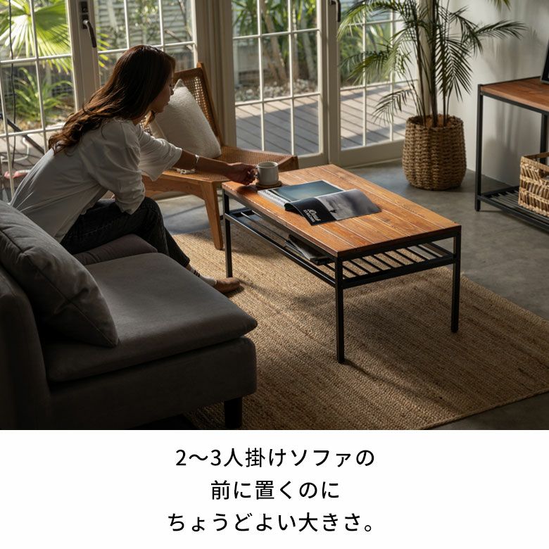 No.570 アイアンローテーブル コーヒーテーブル　リビングセンターテーブル リビングテーブル センターテーブル テーブル おしゃれ 収納 引き出し