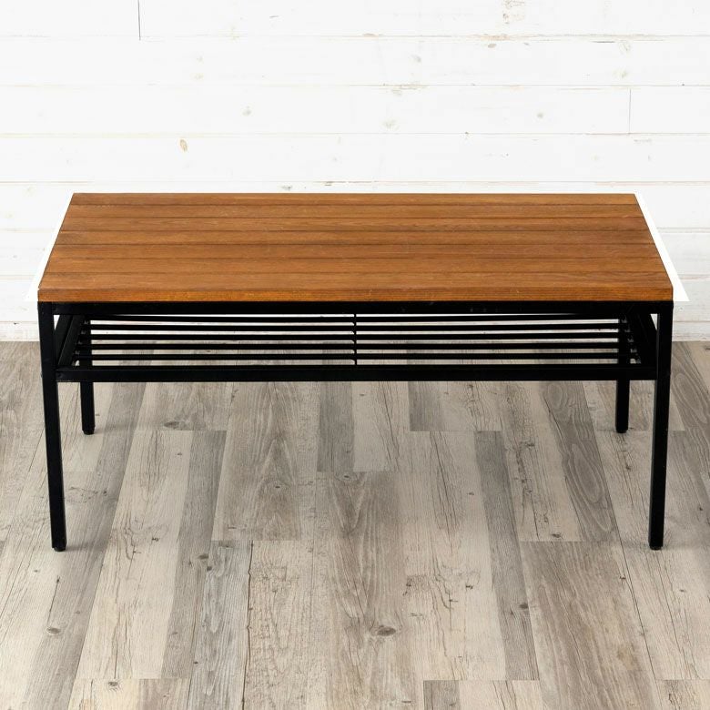 コーヒーテーブルローテーブルアイアンフレームテーブルブラウンブラック約W80cmD60cmH41cm[6306063061]【TABASタバスソファテーブルセンターテーブルリビングテーブル木製おしゃれ北欧無垢材スチールノートパソコン在宅勤務リモートワーク】