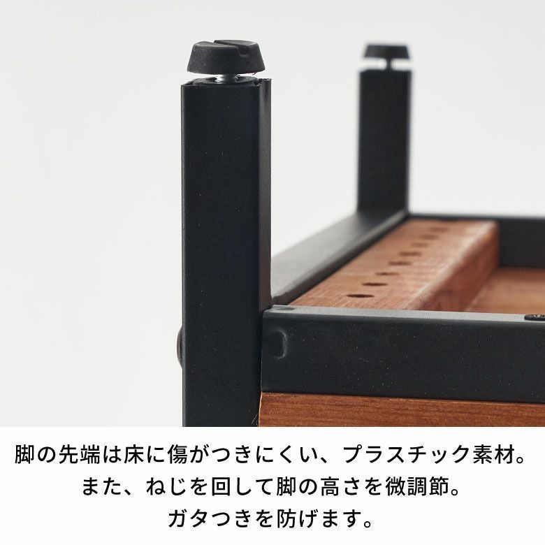 ハンガーラック 木製 ポールハンガー ブラックアイアンフレーム家具