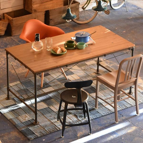 組み立て品】配管デザインのダイニングテーブル(91079)ベアシリーズ