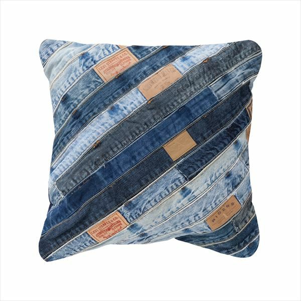 ヌードクッション付き 】パッチワーク デニムクッション 45角 45×45cm