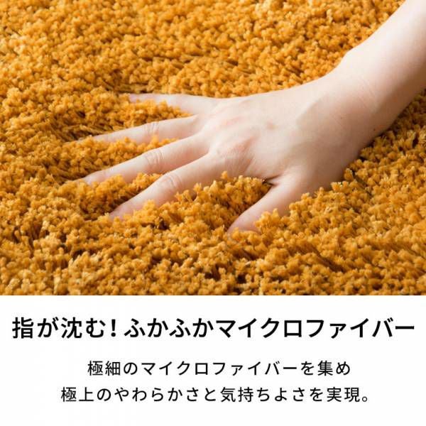 広めの空間にぴったりのマイクロファイバーシャギーラグ 約200×250cm 広めの空間にぴったりのマイクロファイバーシャギーラグ 約200×250cm