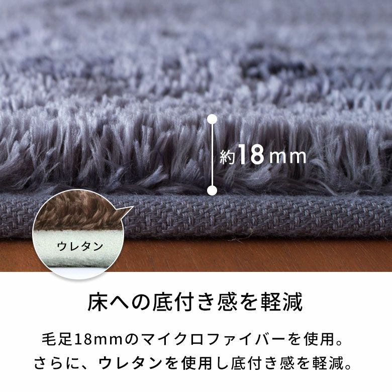 滑り止め付き 洗えるマイクロファイバーフラッフィラグカーペット 直径