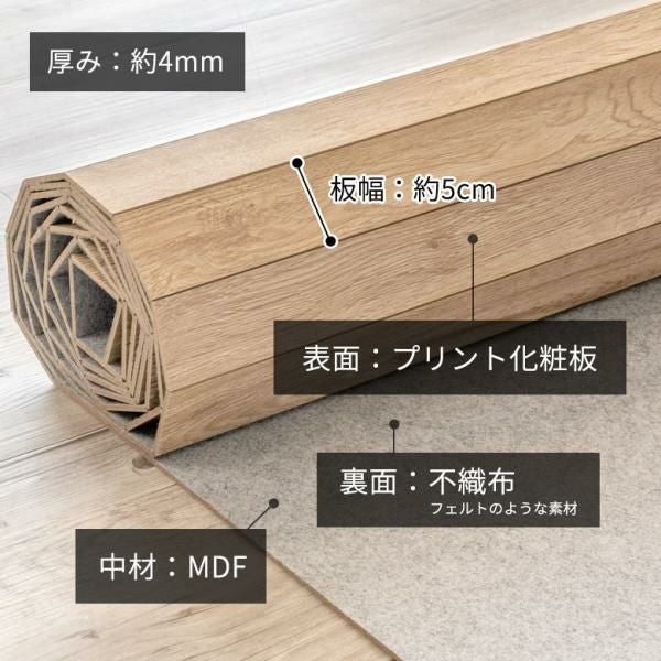 【急募‼️超美品】ウッドカーペット 賃貸でも安心 敷くだけ簡単ヴィンテージ風ウッドフローリングマット