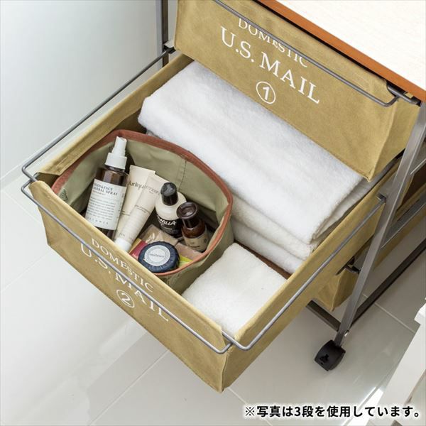 2個セット】【3色展開】インダストリアルなチェストワゴン 4段 (set