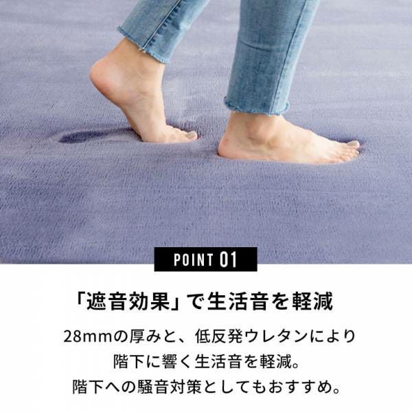 低反発ラグマット モフィネ 185cm円形 厚さ28mm。柔らかな円形デザイン