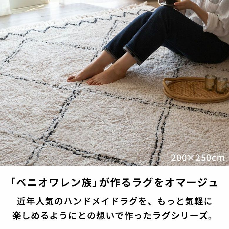ラグ ラグマット 玄関マット 室内 約 50×80cm ベニオワレン風 長方形
