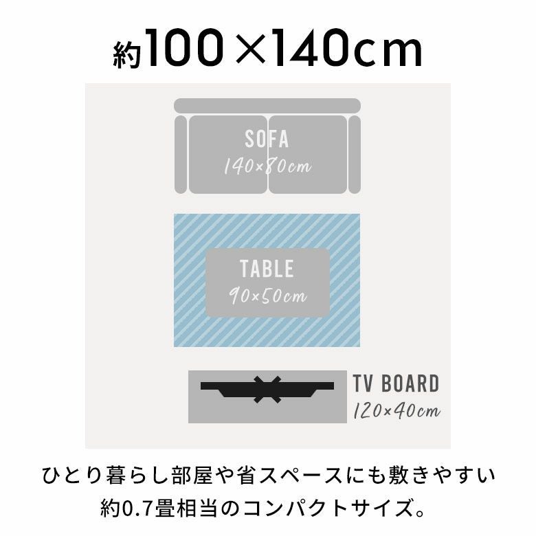 ラグラグマット100cm×140cmベニオワレン風ラグカーペット床暖房対応おしゃれ長方形絨毯じゅうたんオールシーズン春夏秋冬モロッカンモロカンアジアンリゾート玄関マット水色白グレー100×140敷物[b2c-83]