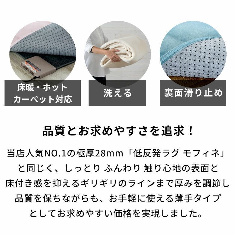 洗えるホットカーペットカバー 1.5畳用 フランネル素材 190×190cm