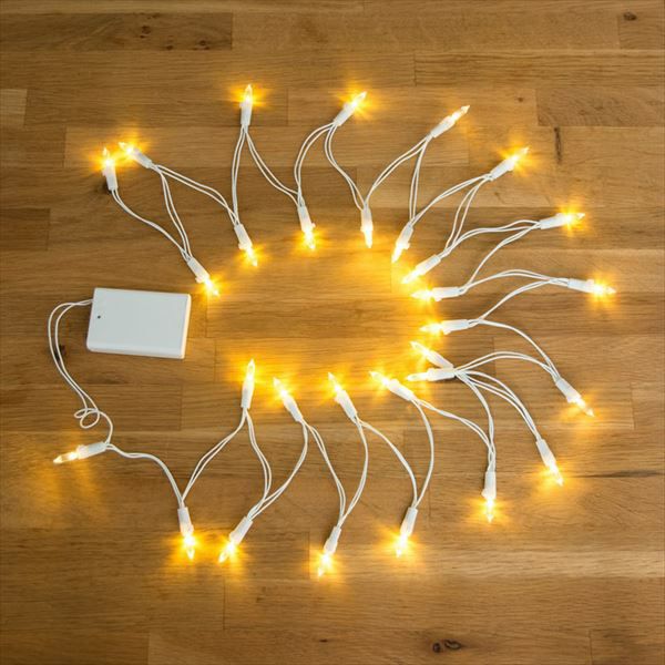 電池式 】 LED ストリングライト 3m 30球 ホワイトコード (66513