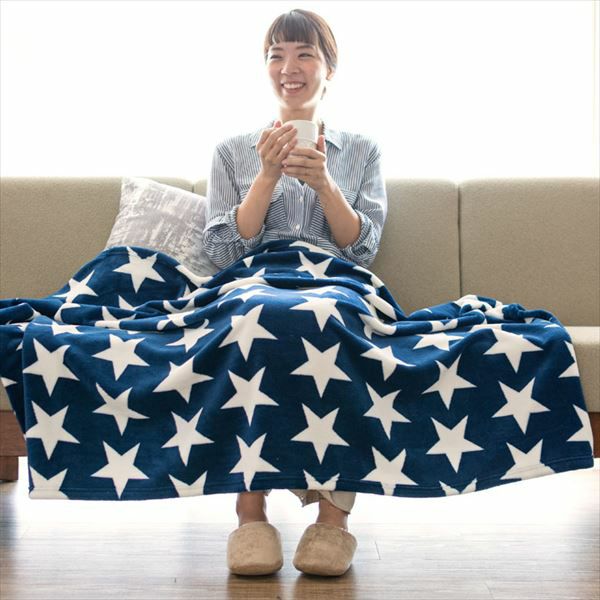 星柄フリースブランケット 約100×140cm (66606)【生活雑貨のELEMENTS