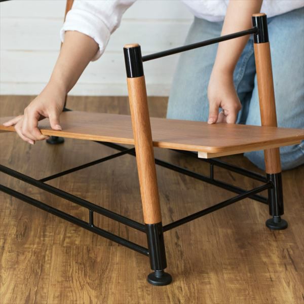キャンプラック 木製 2段 幅70cm 奥行38cm 高さ41cm 軽量 [98603