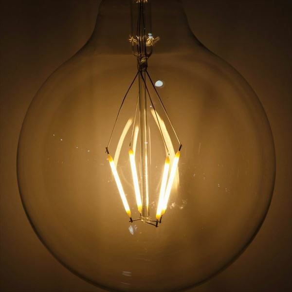 流木ランプ　エジソンwhite付　淡い明かりでお部屋をおしゃれに　6灯タイプ LED電球 レトロランプ エジソン型 ボール形 大きめ 直径12.5cm E26口金