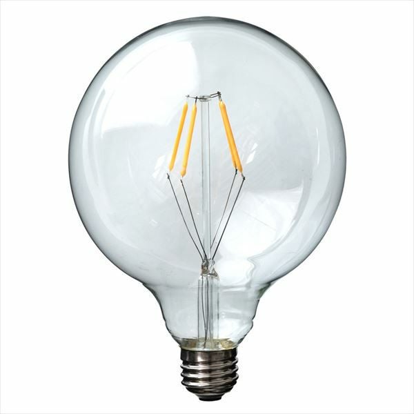 レトロな佇まいが際立つLEDエジソン電球 ボール型 直径12.5cm クリア