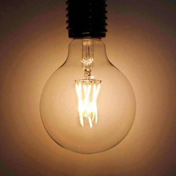 LED電球 レトロランプ エジソン型 ボール形 直径9.5cm E26口金 クリア