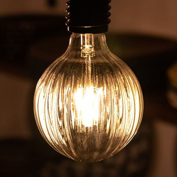LED電球 レトロランプ エジソン型 ボール形 デザインガラス 直径10.1cm