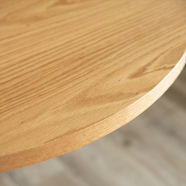 カフェ風テーブル 木製 スチール ナチュラル ラウンド 直径80cm [91360
