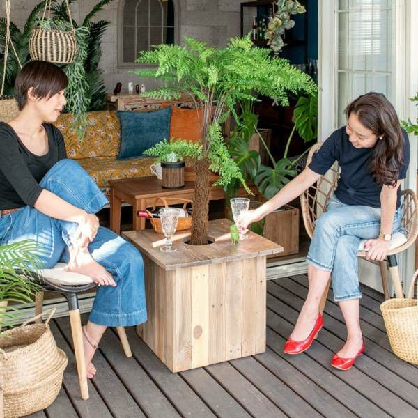 プランターカバーLサイズに組み合わせて使えるリサイクルパイン材の