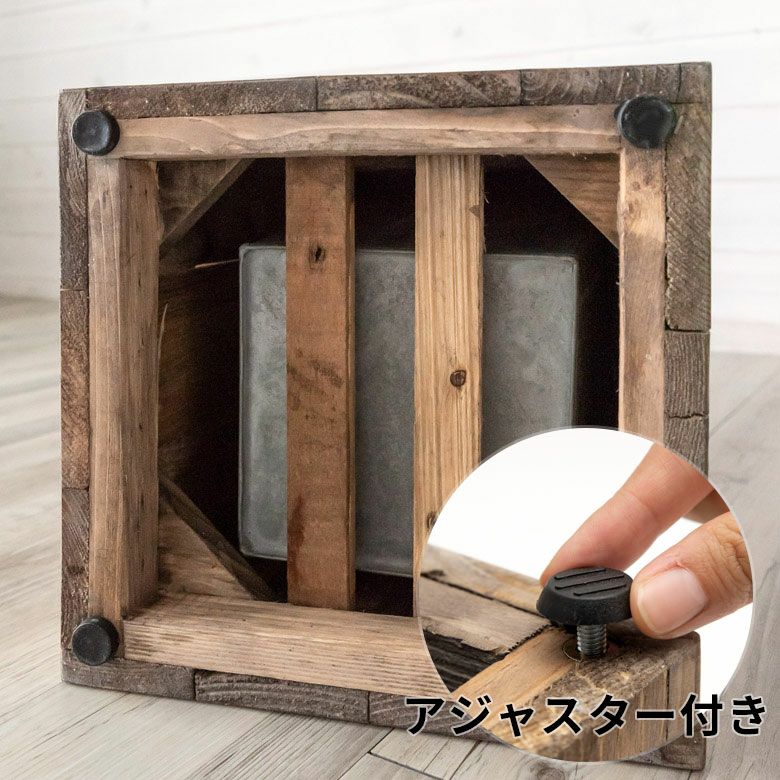 木桶　傘立て　古道具 傘立て スリム角型 古木風仕上げ 木製 幅24.5cm Botanique ボタニーク