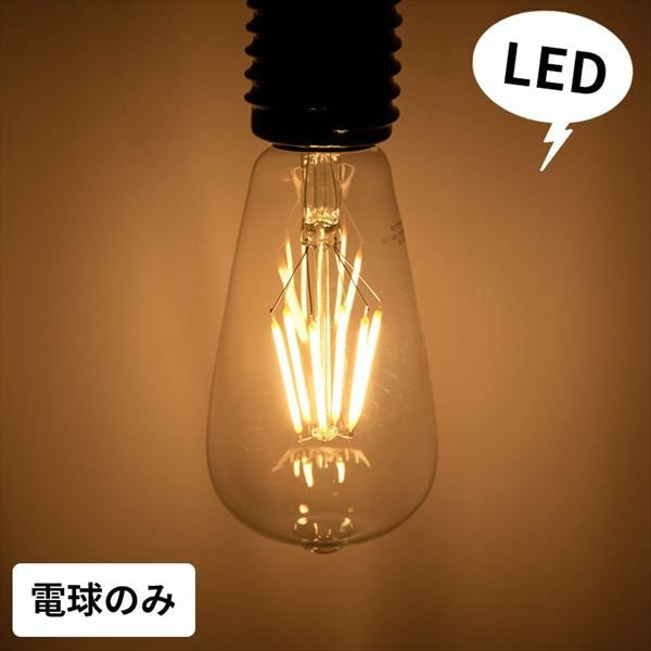LED電球 レトロランプ エジソン型 電球色 ナス型 E26 クリア [94603