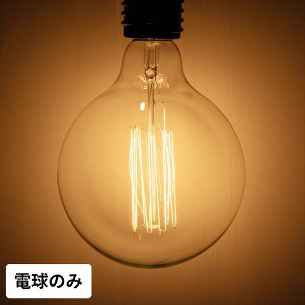 白熱電球 レトロランプ エジソン型 丸型 電球色 直径12.5cm E26 クリア
