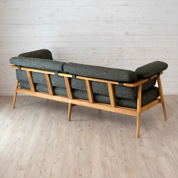 家具設置便】3人掛けソファ 天然木製 幅190cm「TAKE TEAK」 [13730