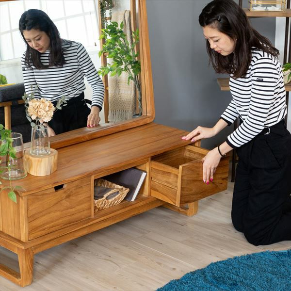 テレビボード 天然木 チーク材製 「TAKE TEAK」 [13735] 【 テレビ台