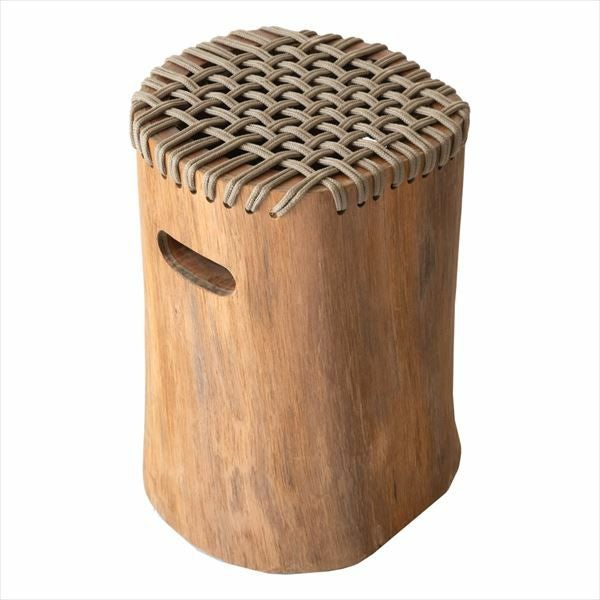スツール 切り株風スツール 一人掛け ロープ座面 [13725] 【 椅子