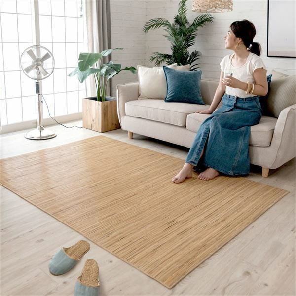 籐むしろ ラタンカーペット ラグサイズ 約140×200cm ラタンカーペット