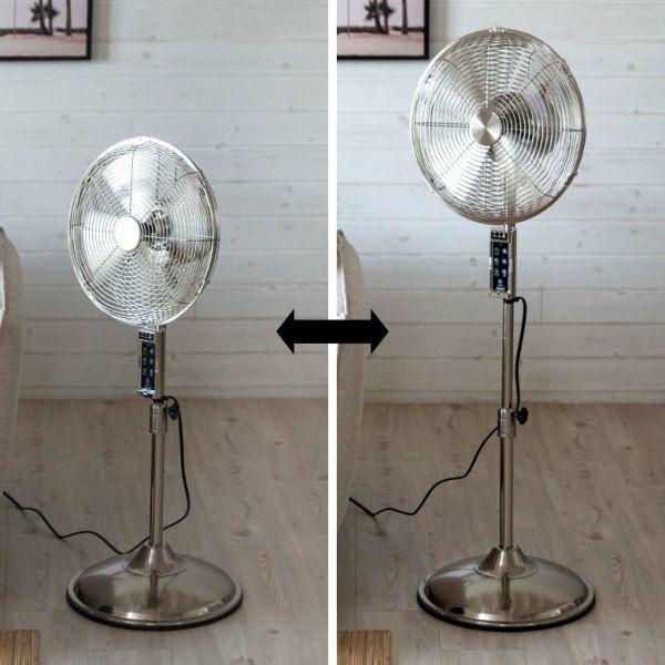 阪和 アンティーク風 シルバー調仕上げ　メタルリビングファン 扇風機 リビングファン メタル シルバー ブロンズ リモコン付き [93011]【 12