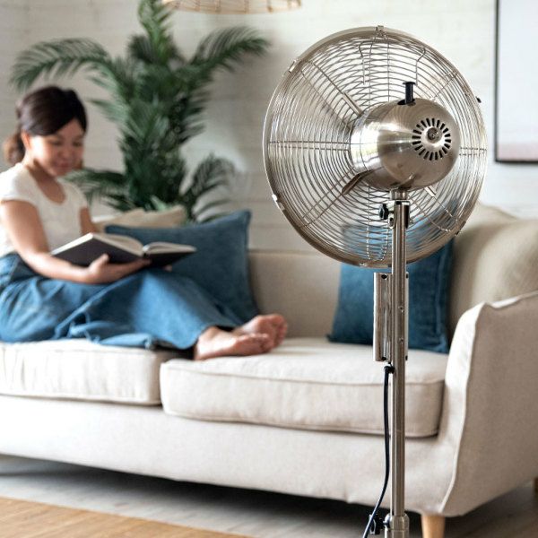 阪和 アンティーク風 シルバー調仕上げ　メタルリビングファン 扇風機 メタルリビングファン 12インチ リモコン付 PR-F010 | PRISMATE